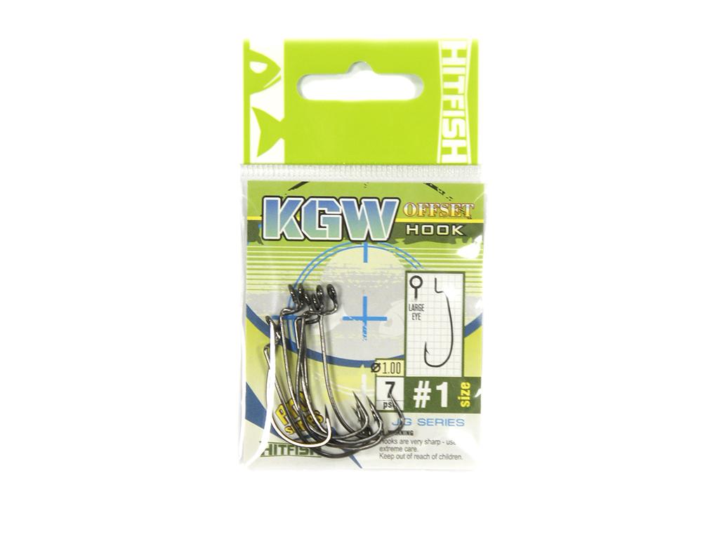 Крючок офсетный HITFISH KGW Offset Hook # 1/0 (7 шт/уп)