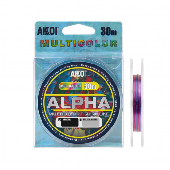 Монофильная леска AKKOI ALPHA мультиколор (30m) ф-0,12mm, (1,82 кг) (уп 10шт)