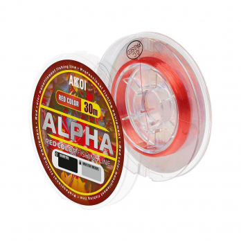 Монофильная леска AKKOI ALPHA красная (30m) ф-0,10mm, (1,25 кг) (уп 10шт)