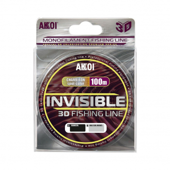 Монофильная леска AKKOI INVISIBLE 3D хамелеон (100m) ф-0,12mm (2,94 кг)