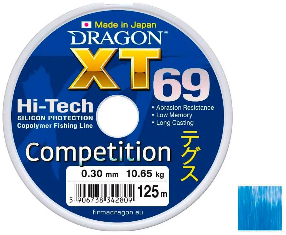 Леска DRAGON XT69 Hi-Tech COMPETITION 125 m 0.14 mm/2.90 kg Синяя