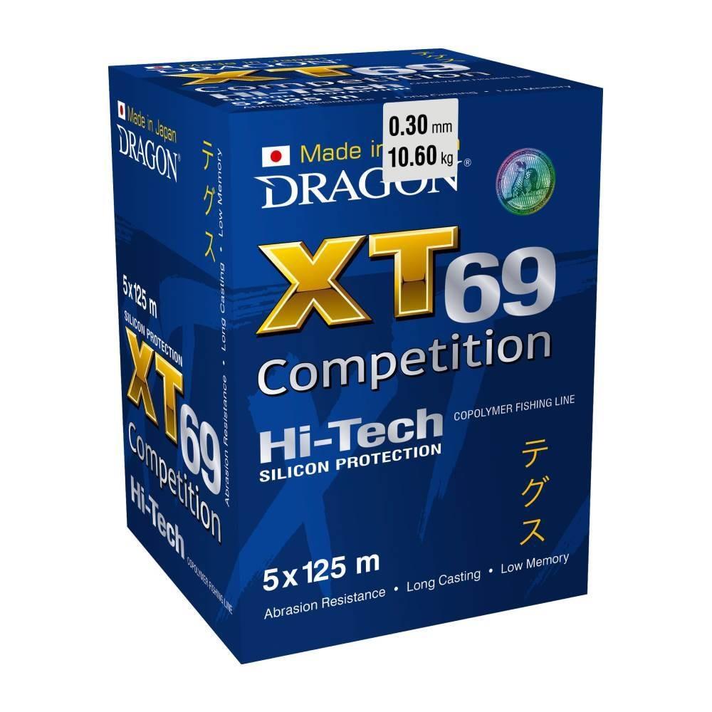 Леска DRAGON XT69 Hi-Tech COMPETITION 125 m 0.14 mm/2.90 kg Синяя