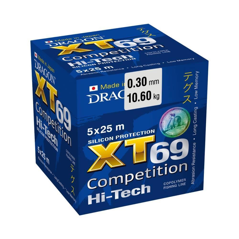 Леска DRAGON XT69 Hi-Tech COMPETITION 25 m 0.18 mm/4.45 kg Синяя