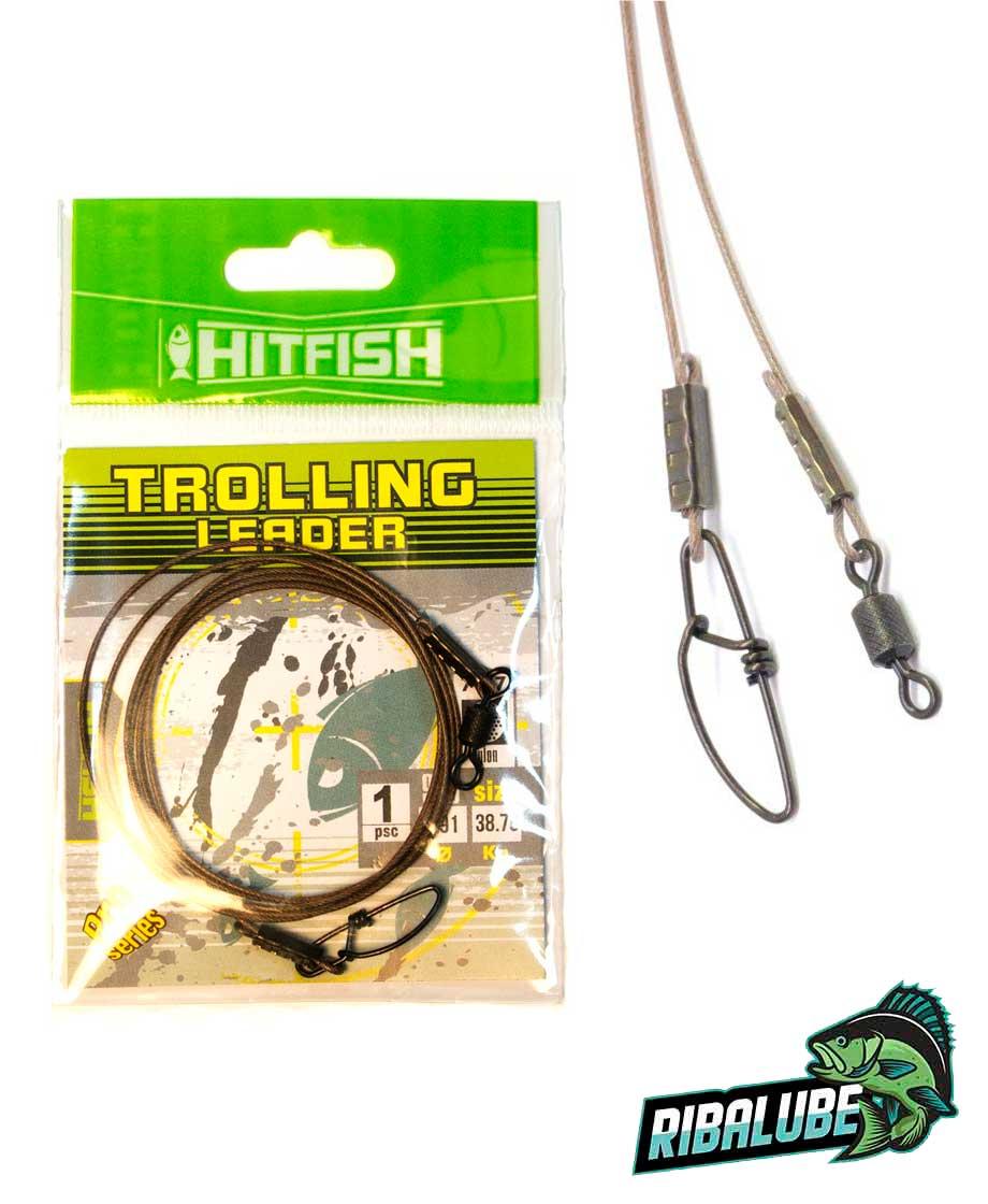 Стальной поводок HITFISH Trolling leader (Nylon) (650 mm d0.76 28.5kg) (1 шт/уп)