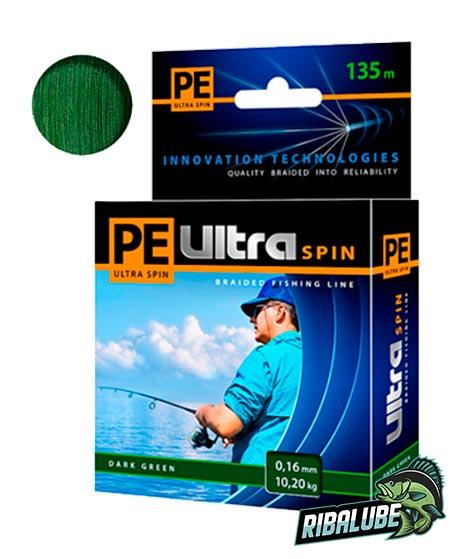 Плетеный шнур PE ULTRA SPIN 135m (Dark-Green, 0,16-мм)