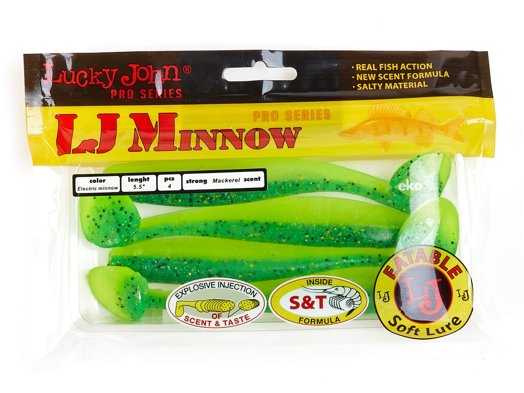 ВИБРОХВОСТЫ СЪЕДОБНЫЕ LJ PRO SERIES MINNOW 5.5IN (13.90)/T18