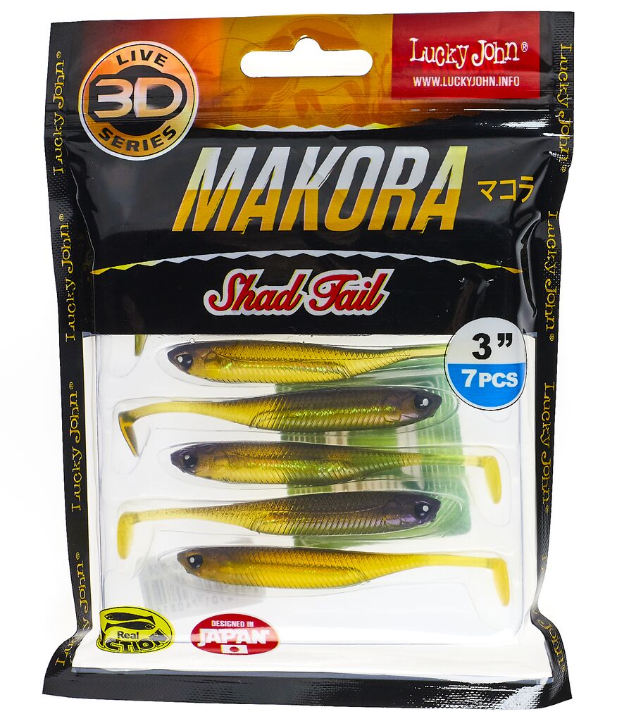 Виброхвосты LJ 3D Series MAKORA SHAD TAIL 3.0in (07,60)/004 7шт.