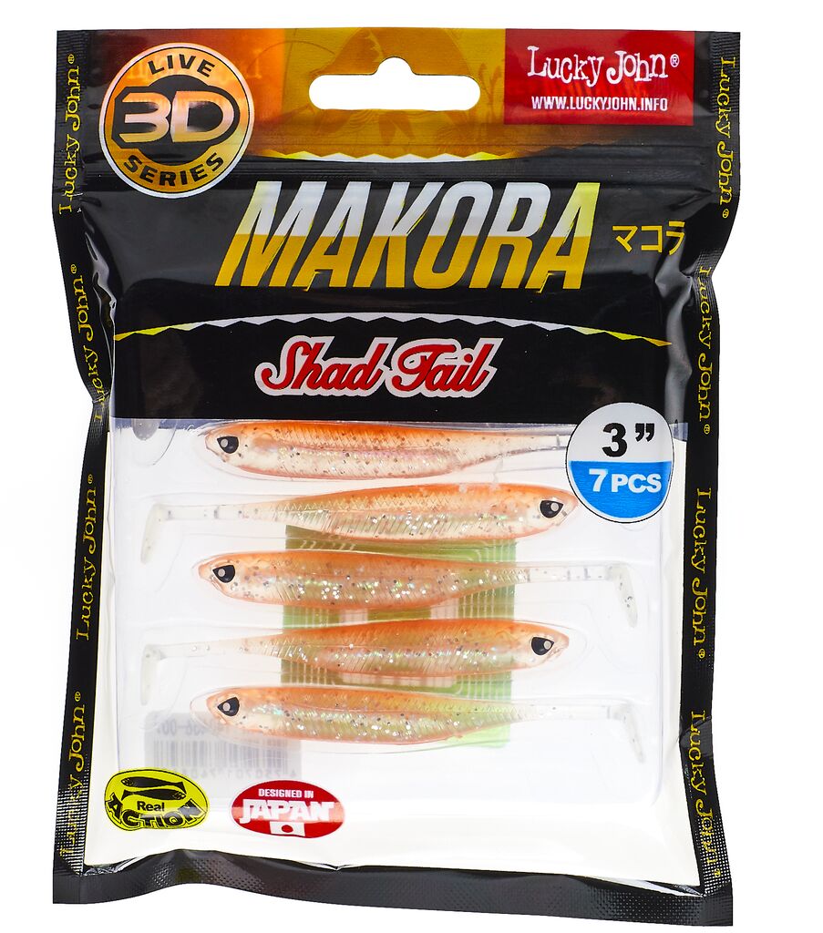 Виброхвосты LJ 3D Series MAKORA SHAD TAIL 3.0in (07,60)/007 7шт.