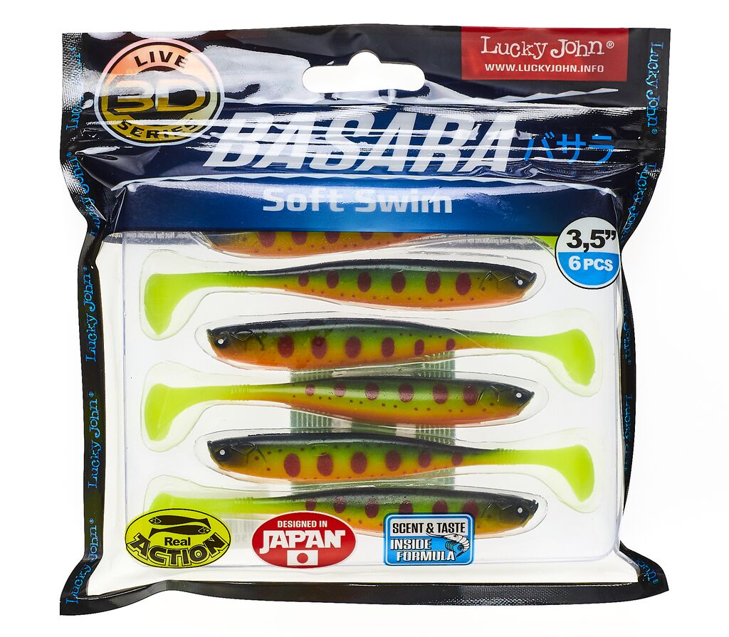 Виброхвосты LJ 3D Series BASARA SOFT SWIM 3.5in (08,89)/PG01 6шт.
