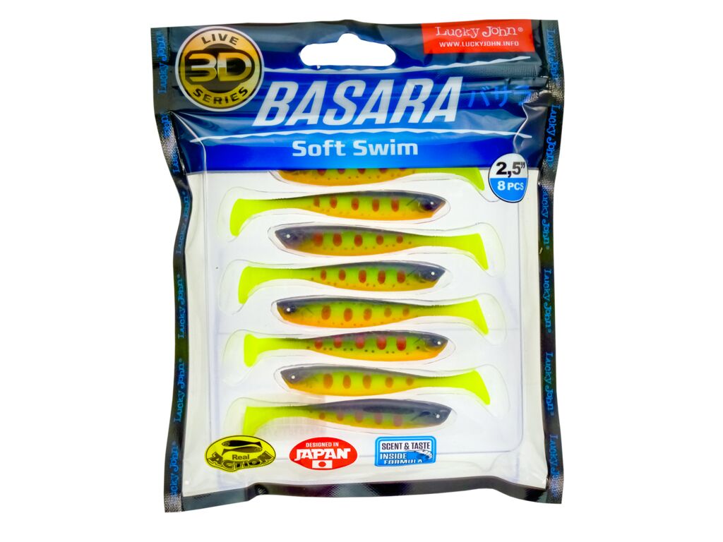 Виброхвосты LJ 3D Series BASARA SOFT SWIM 2.5in (06.35)/PG01 8шт.