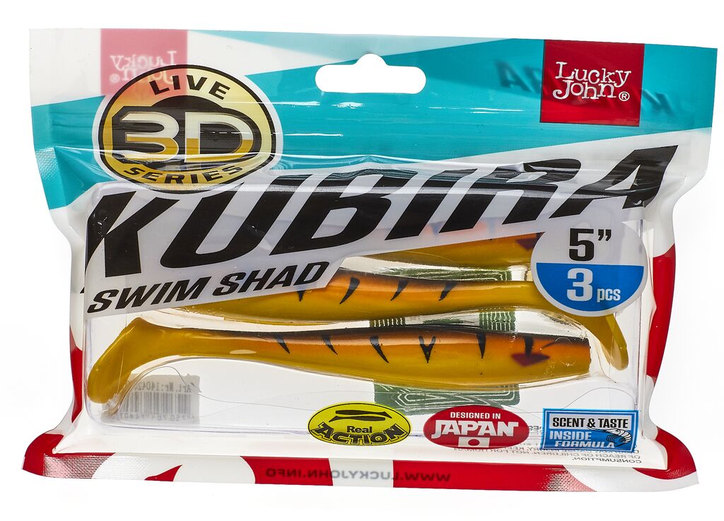 Виброхвосты LJ 3D Series KUBIRA SWIM SHAD 5,0in (12,50)/PG08 3шт.