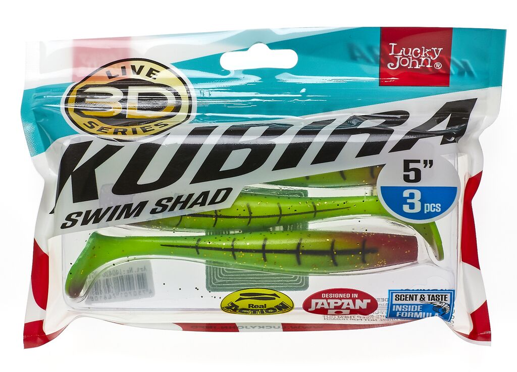 Виброхвосты LJ 3D Series KUBIRA SWIM SHAD 5,0in (12,50)/PG15 3шт.