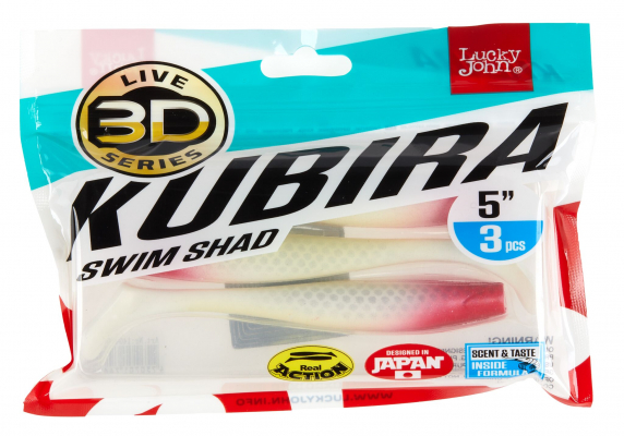 Виброхвосты LJ 3D Series KUBIRA SWIM SHAD 5,0in (12,50)/PG17 3шт.