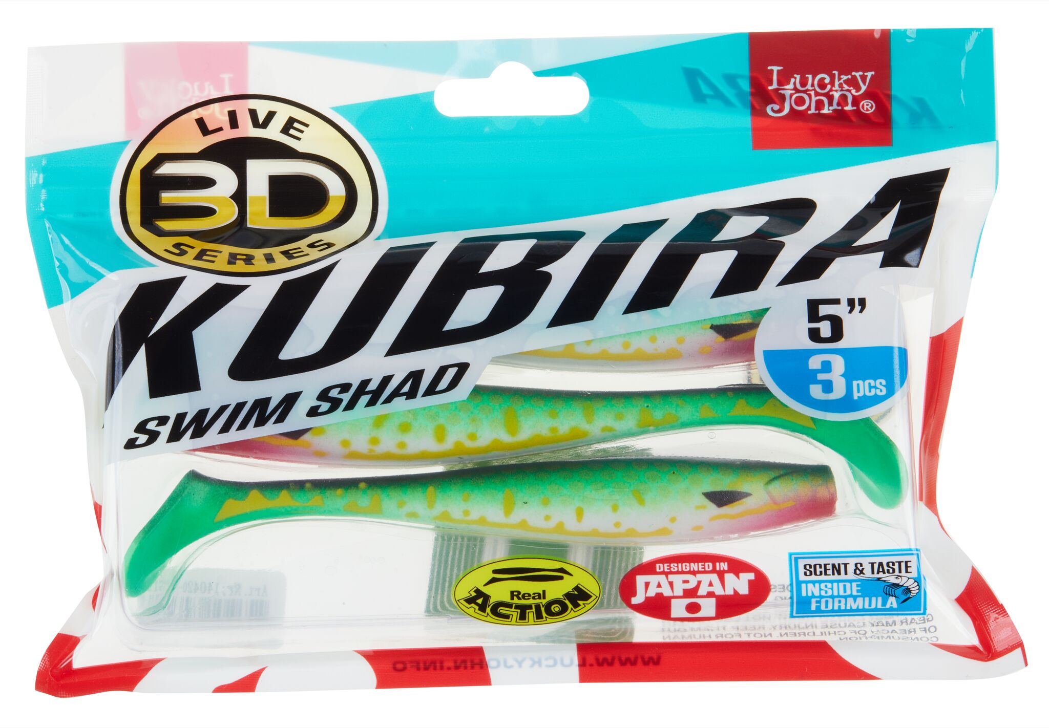 Виброхвосты LJ 3D Series KUBIRA SWIM SHAD 5,0in (12,50)/PG19 3шт.