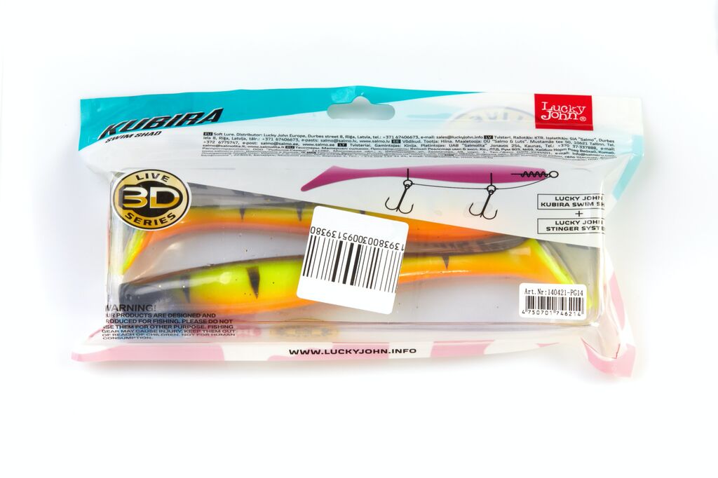 Виброхвосты LJ 3D Series KUBIRA SWIM SHAD 7,0in (17,50)/PG14 2шт.