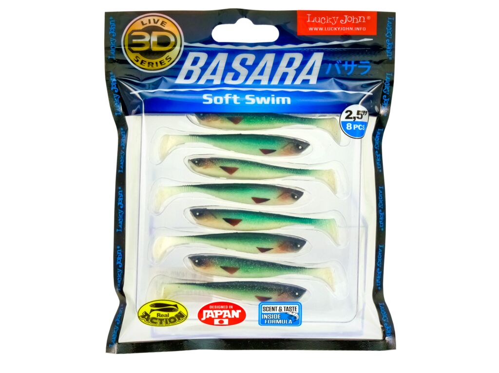 Виброхвосты LJ 3D Series BASARA SOFT SWIM 2.5in (06.35)/PG07 8шт.