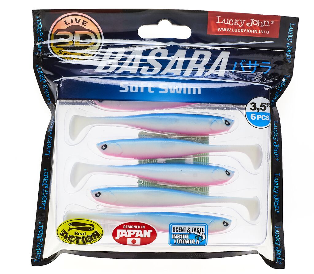 Виброхвосты LJ 3D Series BASARA SOFT SWIM 3.5in (08,89)/PG05 6шт.