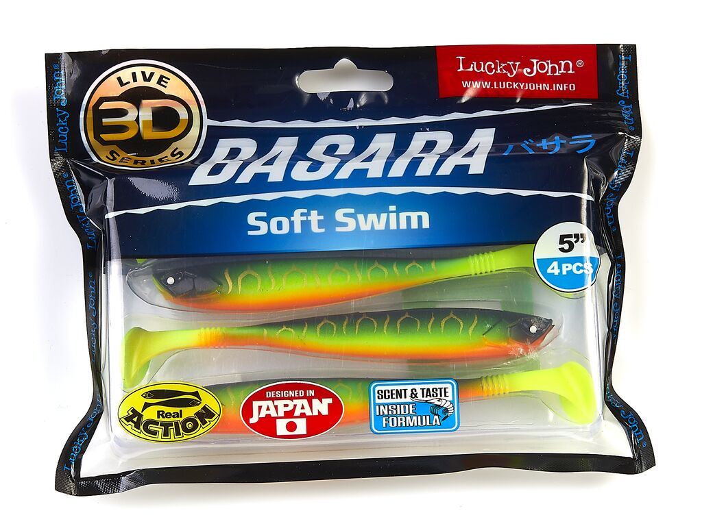 Виброхвосты LJ 3D Series BASARA SOFT SWIM 5.0in (12,70)/PG02 4шт.