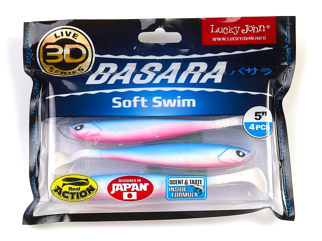 Виброхвосты LJ 3D Series BASARA SOFT SWIM 5.0in (12,70)/PG05 4шт.