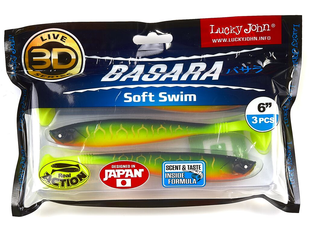 Виброхвосты LJ 3D Series BASARA SOFT SWIM 6.0in (15,24)/PG02 3шт.