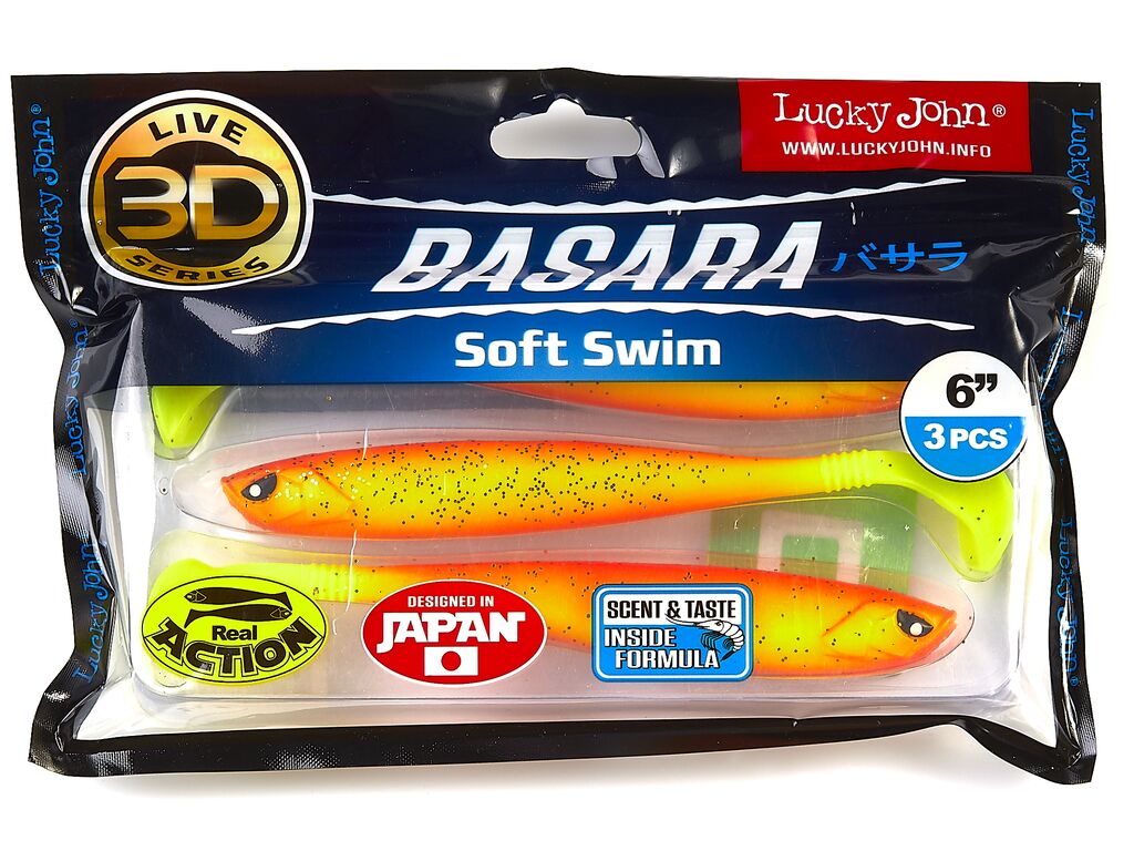 Виброхвосты LJ 3D Series BASARA SOFT SWIM 6.0in (15,24)/PG03 3шт.