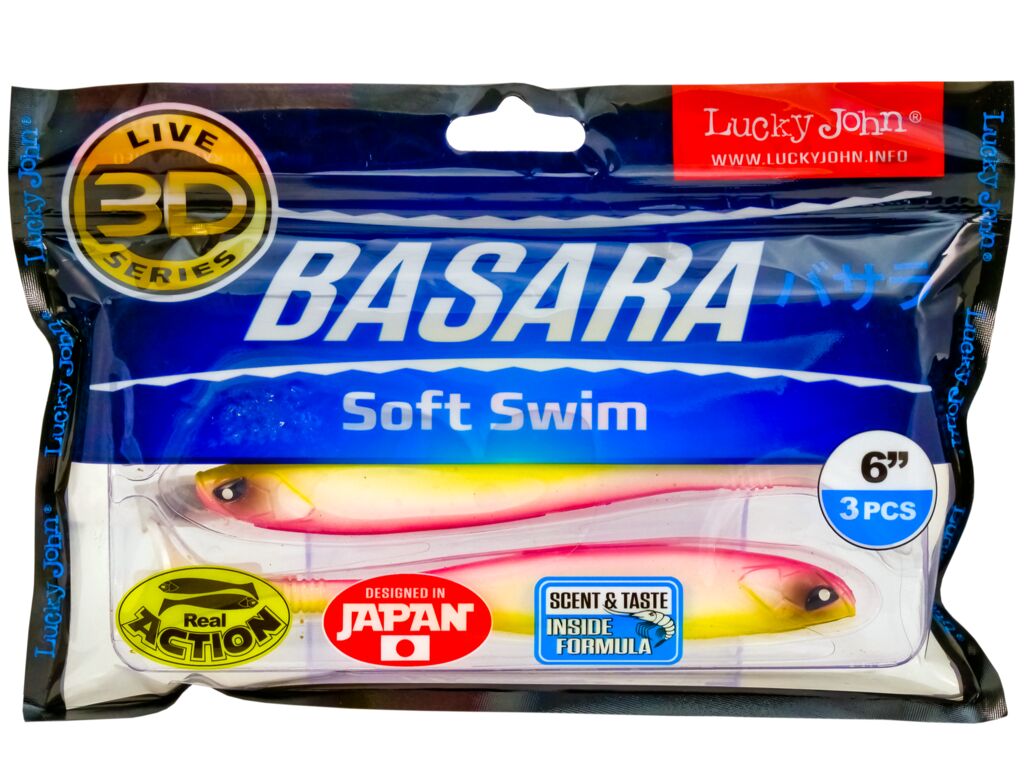 Виброхвосты LJ 3D Series BASARA SOFT SWIM 6.0in (15,24)/PG04 3шт.