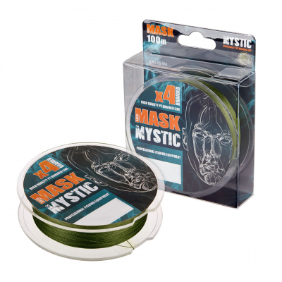 Плетёный шнур MASK MYSTIC x4 100м deep-green 0.10мм/3,63кг