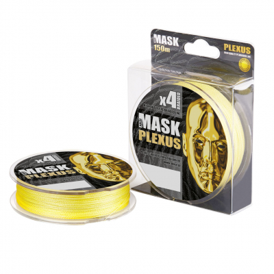 Плетёный шнур MASK PLEXUS x4 150м yellow 0.08мм/2,73кг