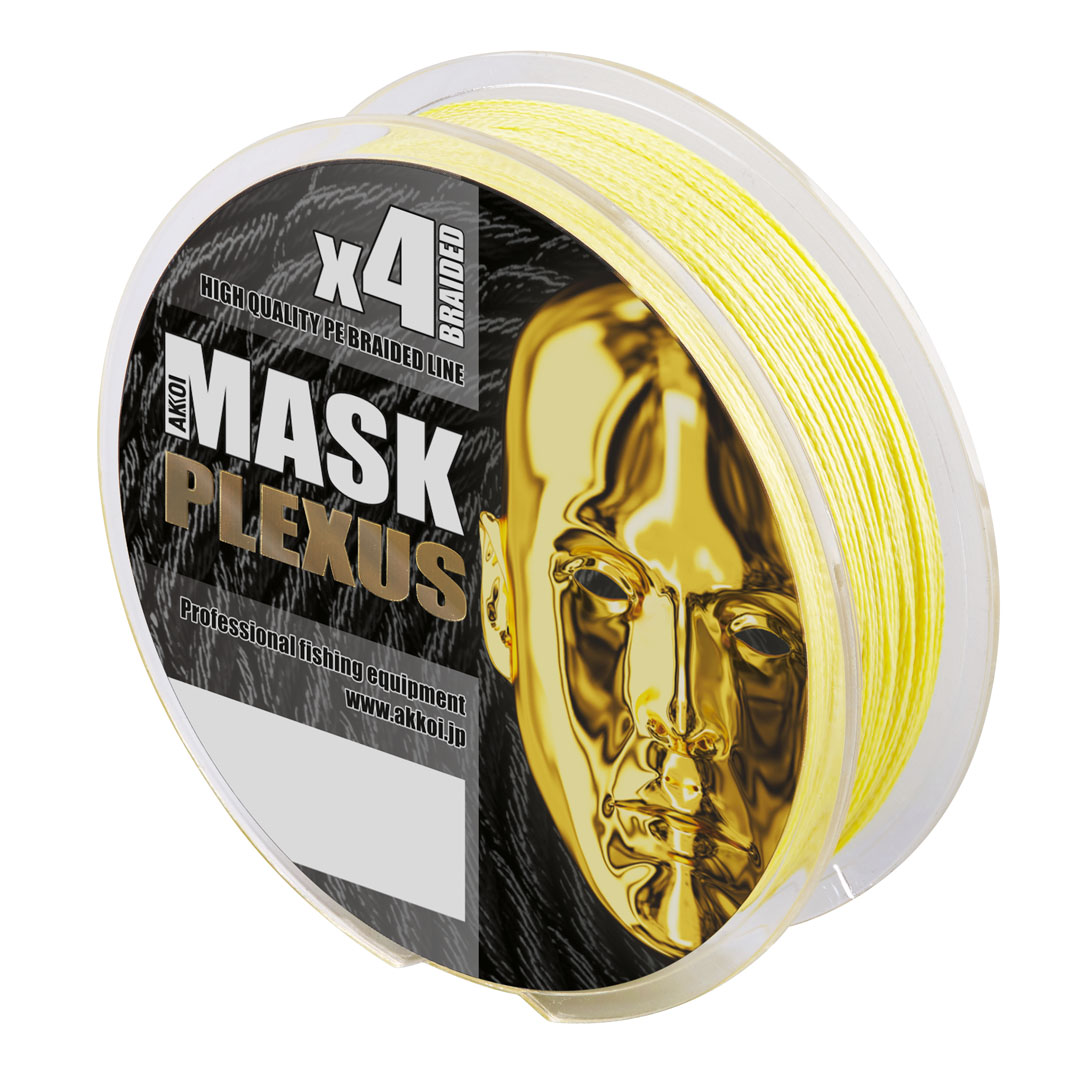 Плетёный шнур MASK PLEXUS x4 150м yellow 0.08мм/2,73кг