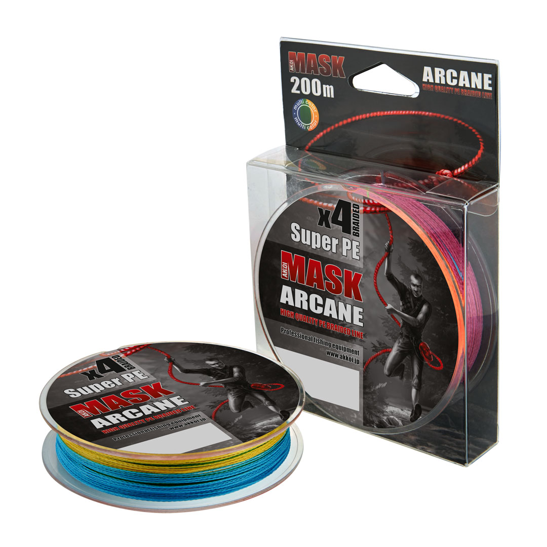 Плетёный шнур AKKOI MASK ARCANE x4 200м multicolor 0.20мм/9,07кг