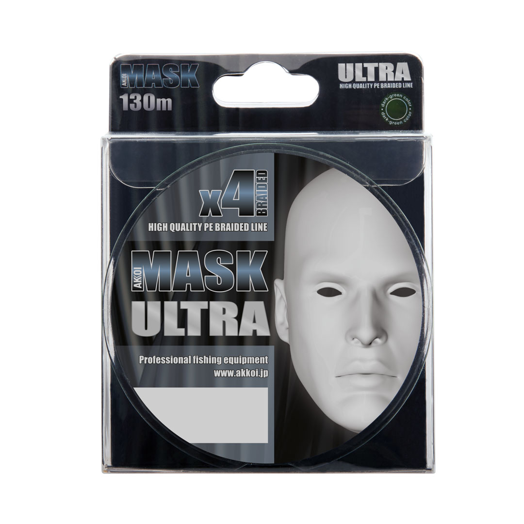 Плетёный шнур AKKOI MASK ULTRA x4 130м dark-green 0.14мм/5,44кг