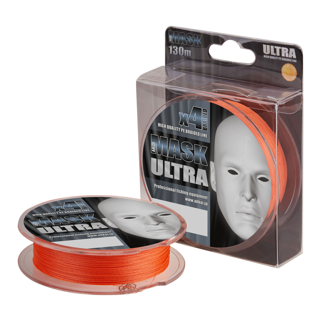 Плетёный шнур AKKOI MASK ULTRA x4 130м orange 0.06мм/2,27кг