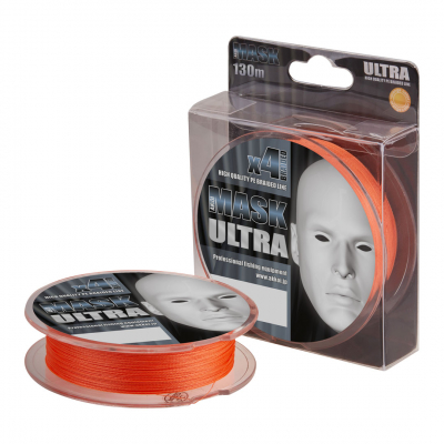 Плетёный шнур AKKOI MASK ULTRA x4 130м orange 0.10мм/3,63кг