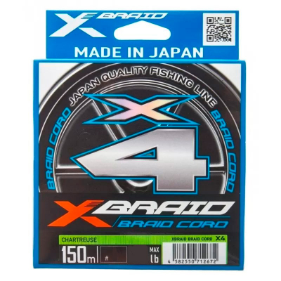 Шнур X-BRAID BRAID CORD X4 150m (col. Chart) #0.3 6 lb