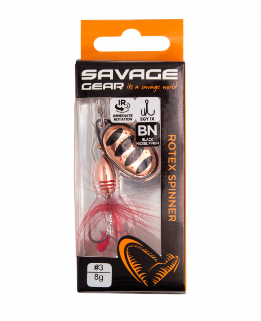 Блесна вращающаяся Savage Gear Rotex Spinner #3 Sinking Copper, 8г