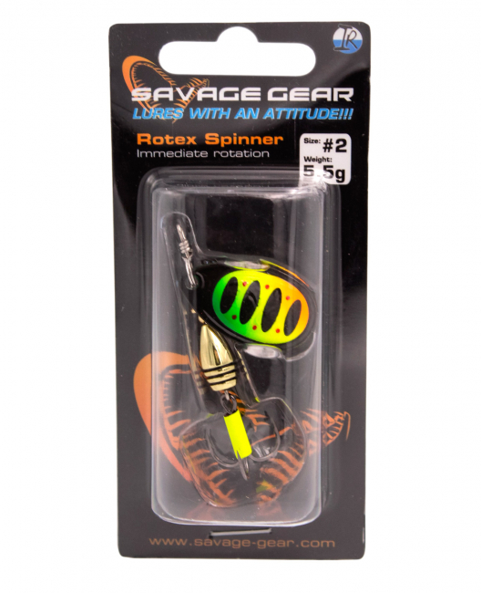 Блесна вращающаяся Savage Gear Rotex Spinner #2 Sinking Firetiger, 5.5г